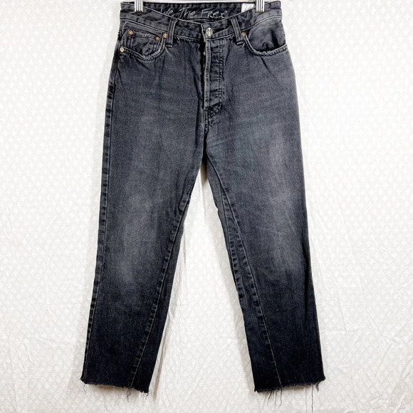 Free People We The Free Black High Rise Straight Leg Jeans - Picture 1 of 4